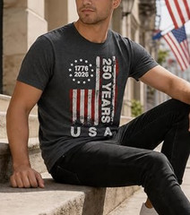 250 Anniversary USA: 1776-2026 250th Birthday Patriotic American Flag T-Shirt