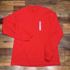 Vintage Fruit Of The Loom Mock Neck Long Sleeve Tee Shirt Mens Medium FOTL New
