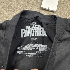 Black Panther T Shirt Mens Size L Black Short Sleeve Marvel Mad Engine Adults