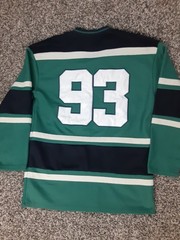 Box Lunch Jurassic Park #93 Captain Lace Up Hockey Jersey Green Adult Small