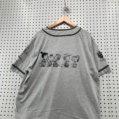 Vintage Rawlings Peanuts Baseball Jersey Mens XL Grey 90s Snoopy Charlie Brown