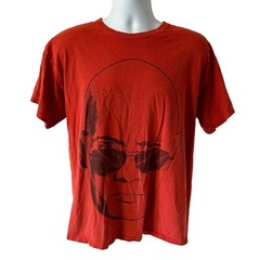 The Rock Dwayne Johnson WWE Shirt Men Large Red Short Sleeve Face Profile