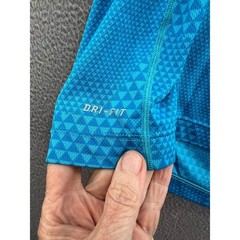 Nike Running Shirt Mens Sz XL Dri-FIT Blue Geometric Triangle Pattern Tee