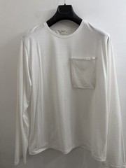 NWT Helmut Lang Men’s White Oversized Fit Long Sleeve Pocket T-Shirt $175