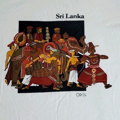 Luv SL by Odel Perahera White Graphic Print Souvenir T-shirt Sri Lanka Size M