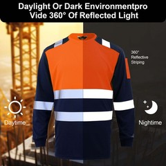 Hi Vis Viz T Shirt High Visibility Safety Reflective Tape Work Top Long Sleeve