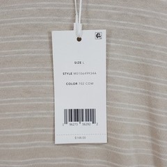 VINCE Shirt Mens Large Tan Stripe Pullover Crew Short Sleeve T-Shirt Tee $148