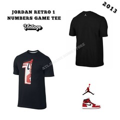 2013 VINTAGE AIR JORDAN RETRO 1 ” NUMBERS GAME ” TEE SIZE XL NEW/W TAGS BLK