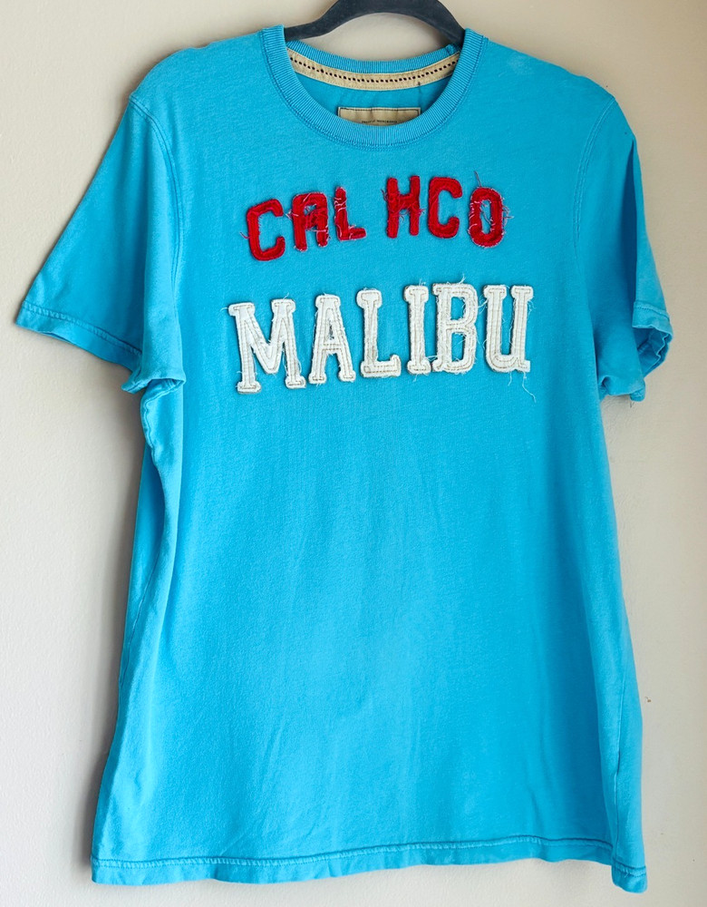 Y2K Hollister HCO Malibu Blue Tee Shirt Adult Size XL Distressed Standout Logo
