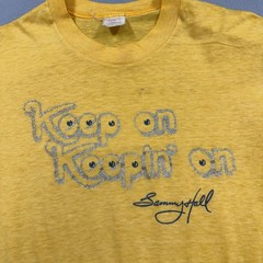 Vintage Stedman Shirt Mens Medium Yellow Keep On Keepin On Sammy Hall Tee