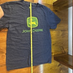 John Deere T Shirt Mens Medium Farmer Tractor Agriculture Outdoor Blue-Grey