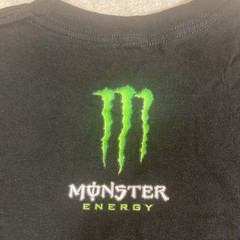 Monster Energy Drink Logo T-Shirt Men’s Size XL Black Double Sided *Grease Spots