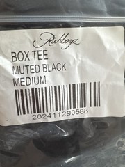 RichBoyz Unisex Box Tee Muted Black Boxy Fit Graphic Logo Tee T-Shirt Size M NWT