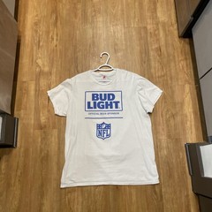 Bud Light Official Beer Sponsor Of The NFL Men’s White T-Shirt New Size Large