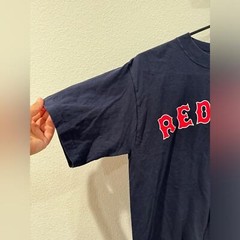 Beckett 19 Red Sox Dark Navy Blue Red Unofficial Baseball T-Shirt Shirt Size M