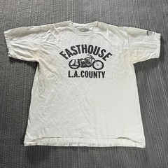 Vintage Elrod Racing Fasthouse LA County T-Shirt White Large Men’s Moto Graphic