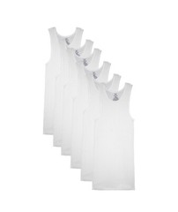 George Mens 6 Pack A-Shirt White Tank Tag Free Comfort Multiple Sizes NEW!