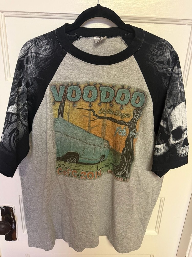 Everyday Life Voodoo On The Bayou 2014 New Orleans Raglan T-Shirt with Skull Sle