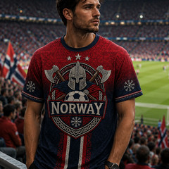 Norway Viking T-Shirt Norse Heritage Norwegian Flag Scandinavian Mens (S-5XL)
