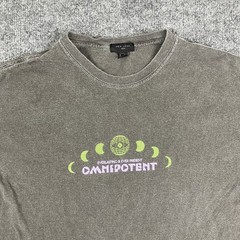 New Look T-Shirt Mens Size M Gray Omnipotent Graphic Eye Globe Streetwear