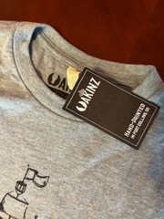 Akinz Hand-Printed Octopus & Ship Design T-Shirt Gray Crew Neck organic tee