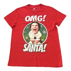 New Elf T Shirt XL Red Jumbo Graphic Christmas Seasonal Holiday Party Dinner