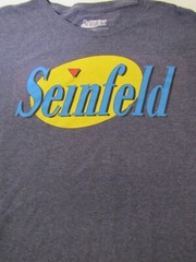 Seinfeld Distressed Press Print Logo TShirt BLUE GRAY HEATHER XL Ripple Junction