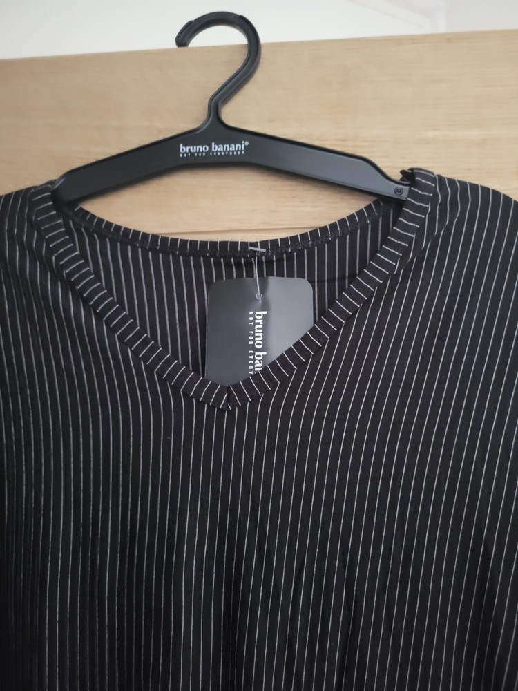 Bruno Banani Straight Line Mens Black Stripe T-Shirt / Top – Size Medium – NWT