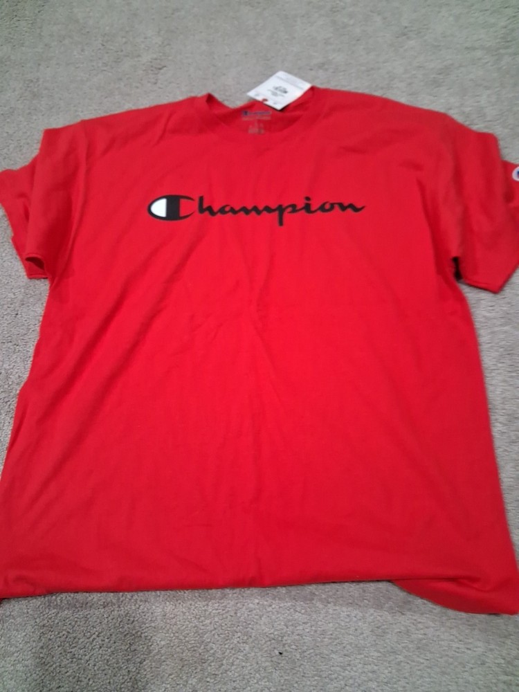 Champion Classic Jersey Script T-Shirt Scarlet Size Large