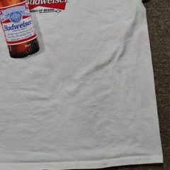 Vintage BUDWEISER Shirt Men XL White This Buds For You Graphic Distressed 90s
