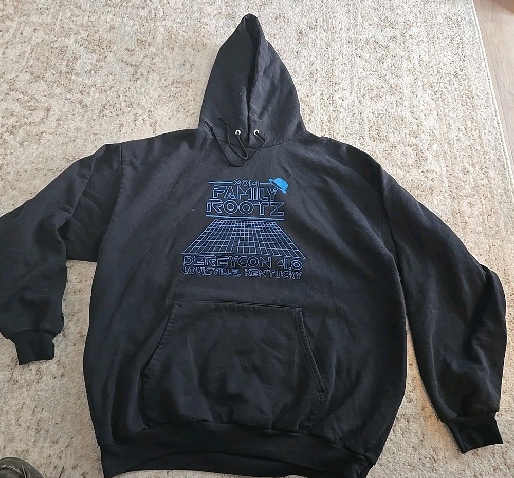 DERBYCON 4.0 2014 Family Rootz Hacker Convention Louisville Kentucky Hoodie XL