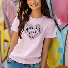 Women’s Best Mom Ever Heart! unisex T-shirt Cute Mother’s Day Gift Text Tee