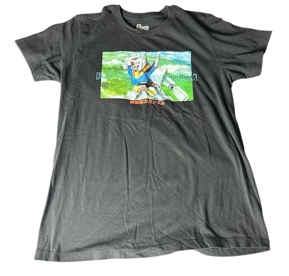 Gundam Mobile Suit RX-78-2 Cartoon Promo T Shirt Adult Medium Black Mens