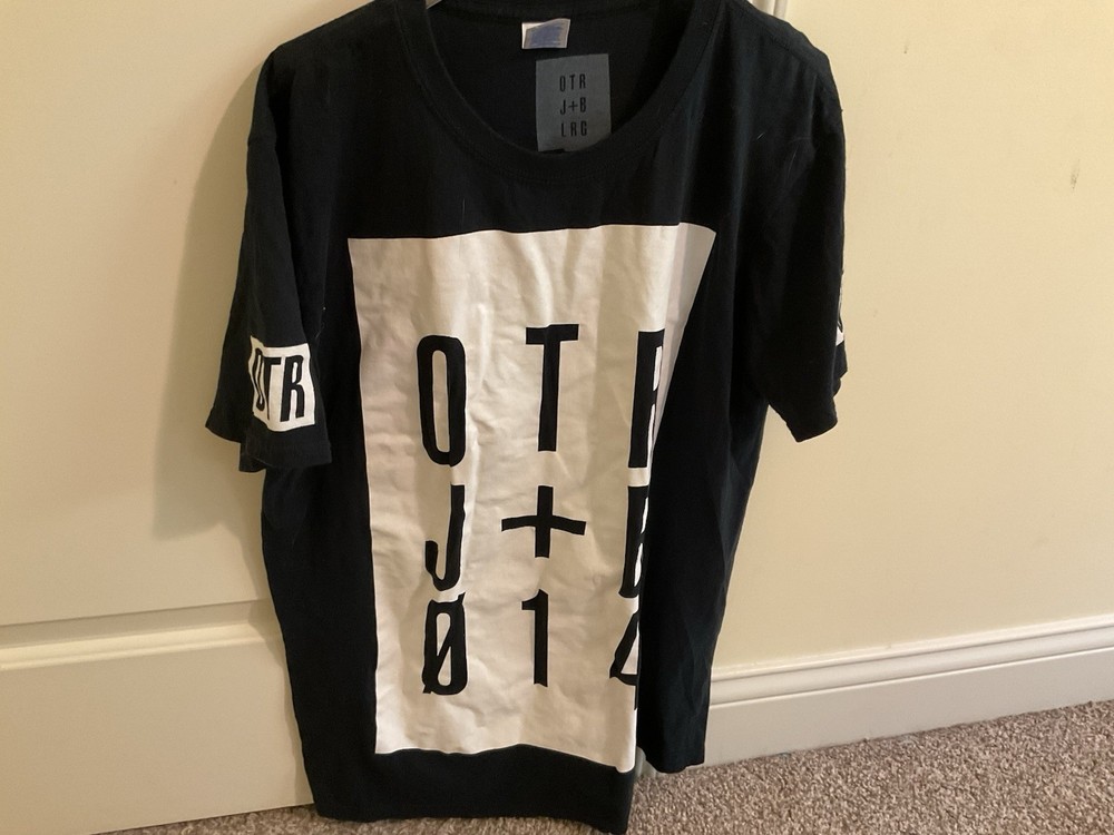 On The Run OTR Jay-Z Beyoncé Paris 2014 Tour Shirt Black White Large