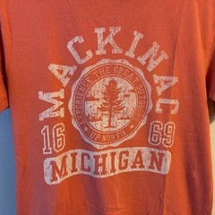 Mackinac Is. Michigan Great Outdoors Graphic Short Sleeve T-Shirt Orange Small