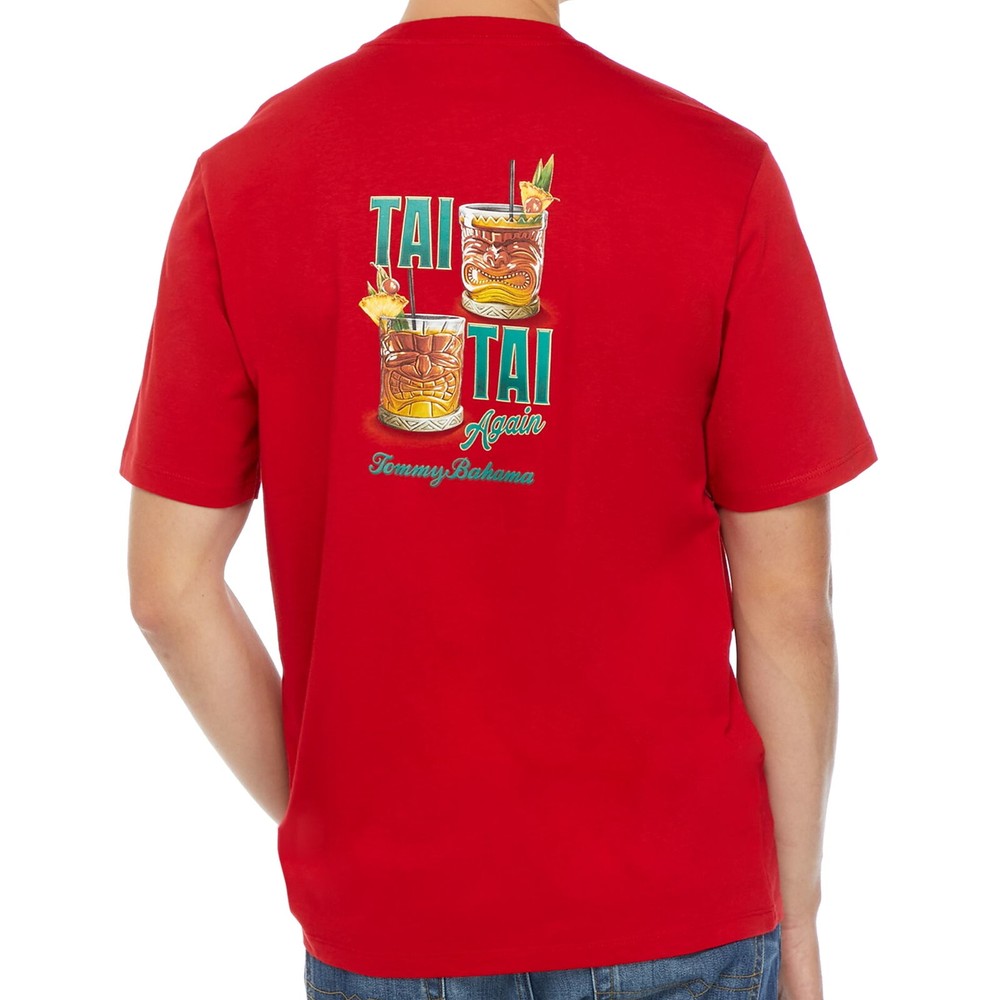 Tommy Bahama TAI TAI Again Mens Regal Red Graphic Crewneck T-Shirt $50