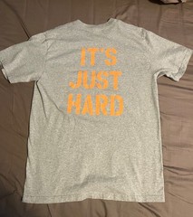 Supreme SS26 “It’s Just Hard” Graphic Tee Heather Grey Orange Sz M Authentic