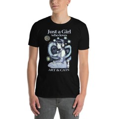 Just A Girl Who Loves art and cats T-Shirt