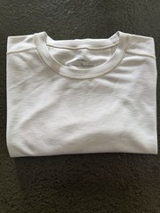 Tommy Bahama Men’s Off White/Beige Crew Neck Short Sleeve Logo Tee Cotton Knit L