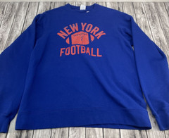 Port and company long sleeve New York Football shirt blue medium sweatshirt