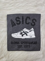 Asics Mens T Shirt “global Sportswear” Graphic Print 1977 Gray (S)