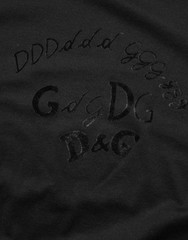DOLCE & GABBANA T-shirt Black Cotton Velvet Logo Print Men IT46/US36/S 570usd