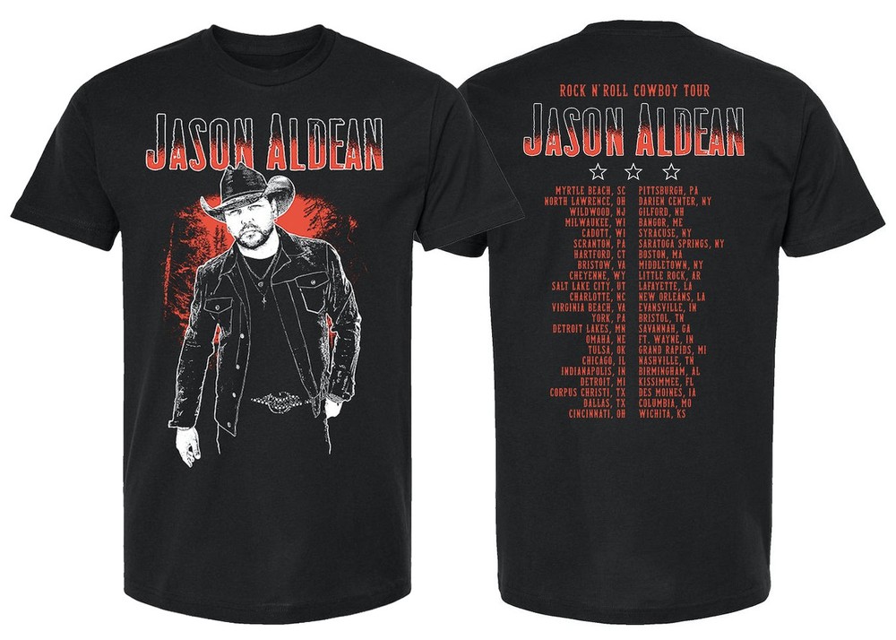 Jason Aldean Rock N Roll Cowboy Tour Tee Size S-5XL DTG Print