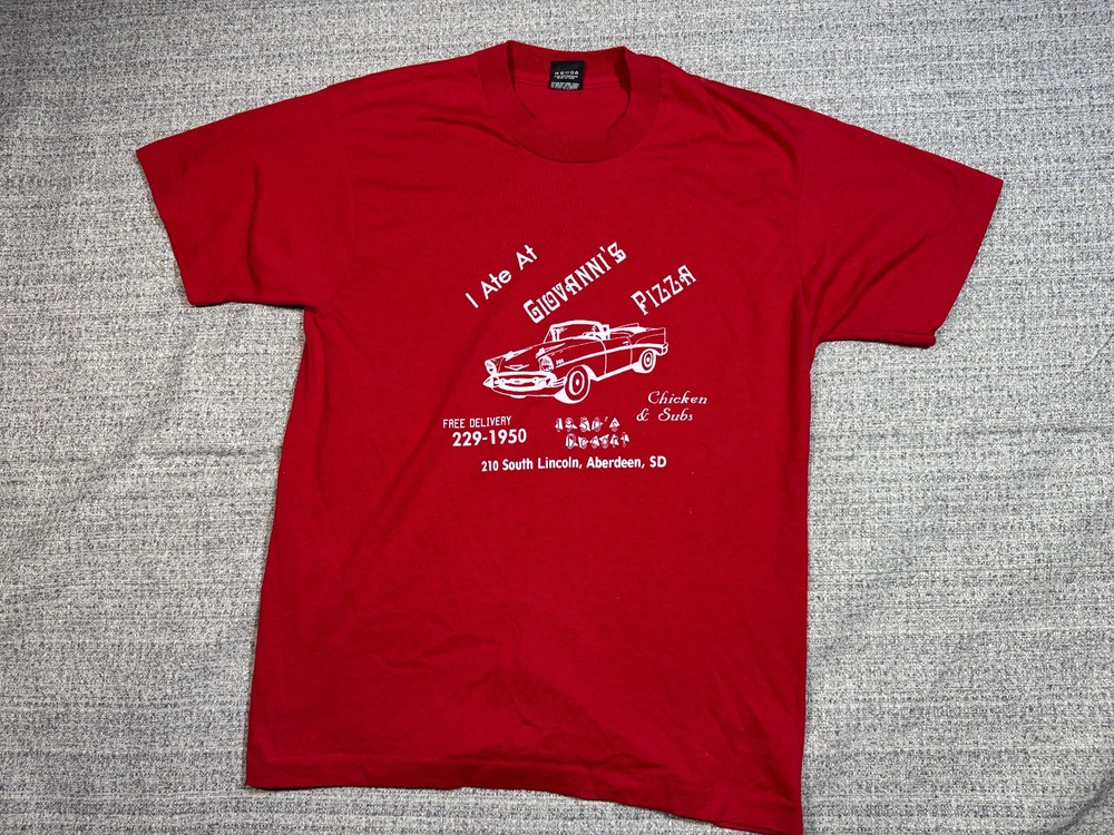Vtg Giovanni’s Pizza Aberdeen SOUTH DAKOTA T SHIRT Mens Large