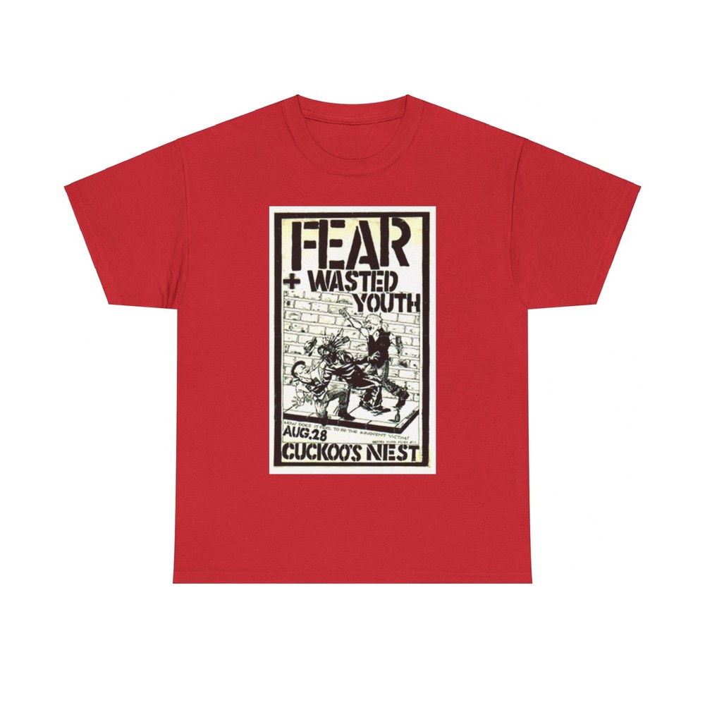 Fear Vintage Punk Rock Flyer Unisex Heavy Cotton Tee