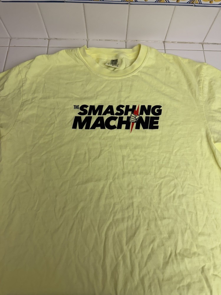 The Smashing Machine T Shirt A24 IMAX NEW PROMO Size L Large Yellow Neon RARE