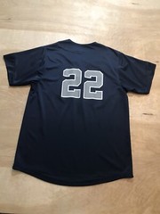 Alleson Jersey Short Sleeve Navy Blue Mens Sz Small (Eagles logo)