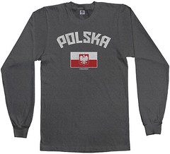 Threadrock Men’s Polska Polish Flag Long Sleeve T-shirt Poland Pride