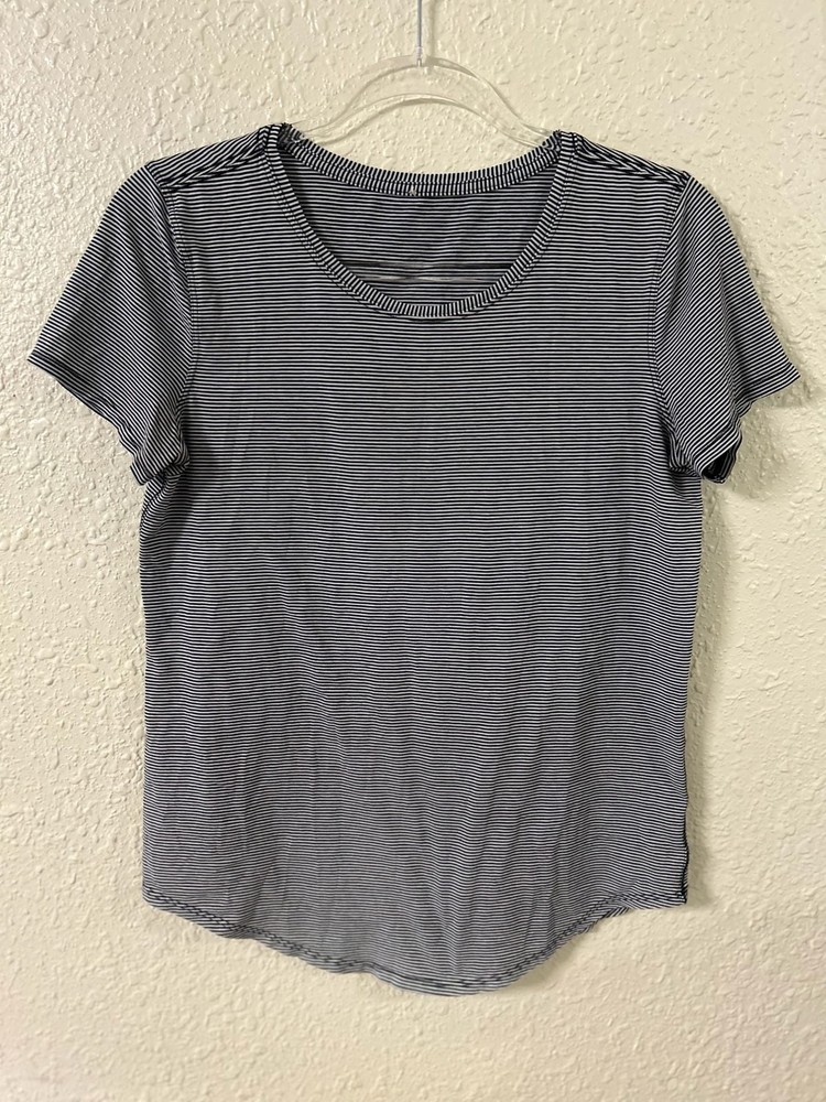 Lululemon Love Crew Short Sleeve T-Shirt in Black and White Stripe