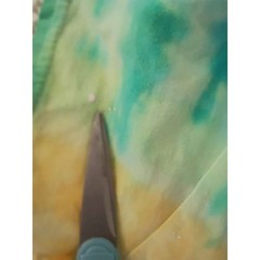 Blue Green Orange Tie Dye T-Shirt Vertical Stripe Cotton Tee Mens Fits S